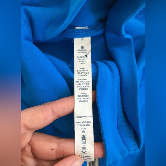 Lululemon Daily Yoga Jacket Classic Stripe Polar Cream Beaming Blue sz 6 - Picture 3 of 7